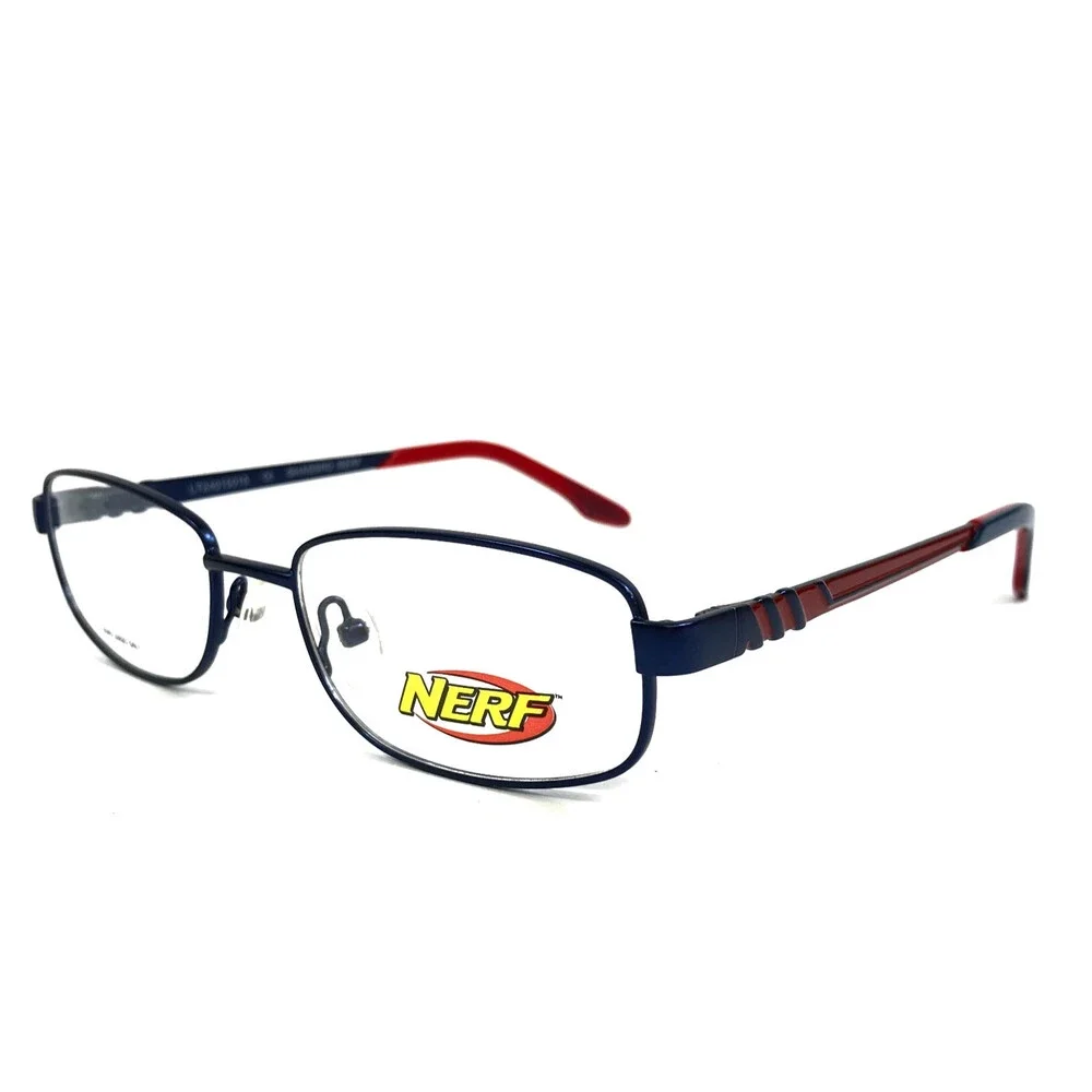 Nerf Kids Boys Eyeglasses Frames OWEN NVY Navy Blue Rectangle Wire Rim 51-17-135 - Picture 1 of 12